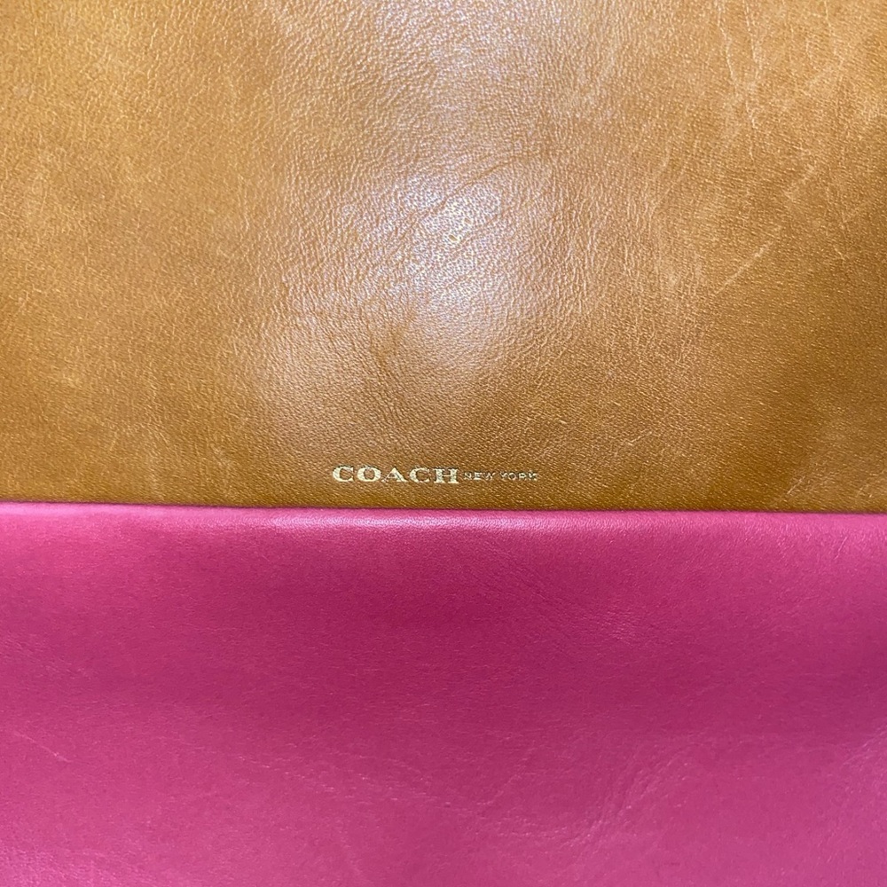 Coach Borough Mini Retro Colorblock Logenberry Tan Gold Leather Crossbody